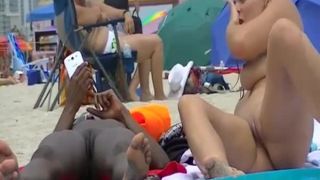 Nudist ebony and big tits nudist at beach Black!-2