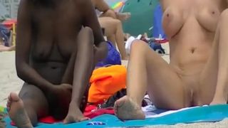 Nudist ebony and big tits nudist at beach Black!-9