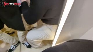 Almost caught by an employee - risky blowjob in the changing room-7