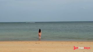 A girl in a bikini is swimming in the sea. Do you want to be my guide-3