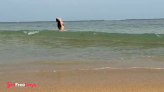 A girl in a bikini is swimming in the sea. Do you want to be my guide-4