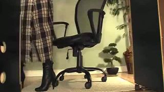 OfficeGirls (jan10b) BORED SECRETARY IN STOCKINGS DILDO S HER PUSSY UNDER HER DESK (mp4)-0