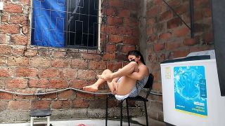 latinoscogiendo - I record my neighbor putting her fingers in her pussy - she catches me..-3