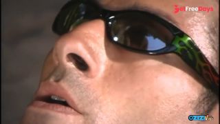 Brunette whore does anal and gets a facial on a porch of a secluded lodge.-7