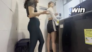 Laundry Two lesbians have a secret in the laundry room.-4