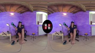 free porn clip 6 [VRFootFetish] Sexy Cop Katy Shows Off Her Fishnet – Clad Feet (Oculus Go) | virtual reality | 3d porn leather glove fetish-3