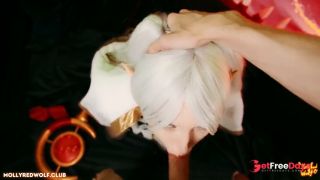 Elf Frieren pleases a traveler with her Feet. Creampie, Pov - MollyRedWolf-3