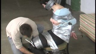 FutileStruggles Alison in sweater and hotpants Ziptied and Duct Taped - Part 2-3