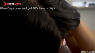 Horny Little Brunette Wants a Huge Load of Cum before Going to Bed-1