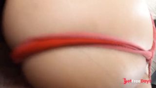 TikTok Star takes on 10 inch cock wearing red thong-2