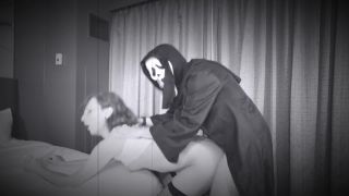 POVProfessor - Doe's Halloween Adventure with Ghostface black and white-0