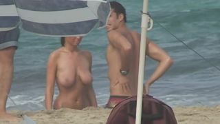 Stunning girl gets naked on beach Nudism!-4