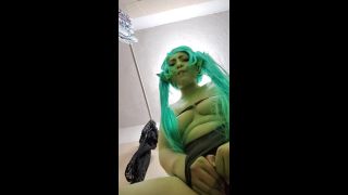 Riot_girl666 - POV Goblin Miku Waifu moans hard and masturbate till orgasm on family bathroom all over you-6