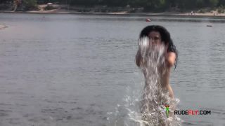 Curvy teen bares all at a nudist beach in the  sun-8