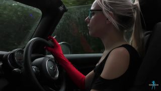 Chloe Toy Smoking In Her Car Wearing Satin Gloves.-6
