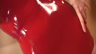Kendra - Red Latex Skirt.-3
