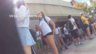 Pussy bulge in schoolgirl s hot pants Voyeur-4