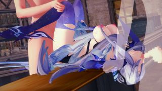 KKK-Hentai-Mov - 【原神】スカークがたくさんの男達と集団セックスする3Dエロアニメーション。(すかーく1 Genshin Impact Skirk gangbang. 丝柯克群交。)-9