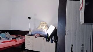 Toys Sexy mom has fun trying on clothes and cutting them. Sexy wife dances naked at home.-0