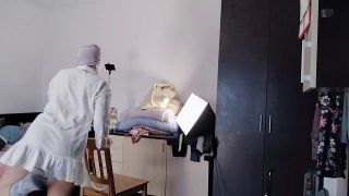 Toys Sexy mom has fun trying on clothes and cutting them. Sexy wife dances naked at home.-7