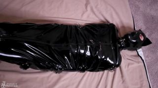 Hood Rubber Kitty Is Made Have Multiple orgasms In A Latex Bondage Sack-7