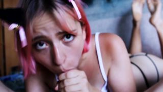 Babe gives passion footjob with oral crempie - POV, close up / Clem_Pie-9