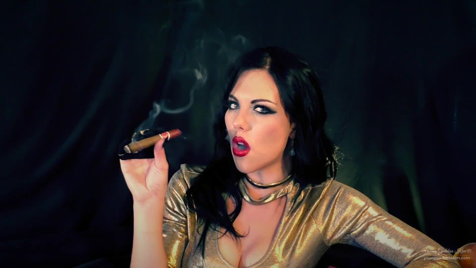 adult xxx clip 43 asian femdom whipping Young Goddess Kim - Celebratory Cigar, lipstick fetish on femdom porn