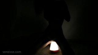 Sexy cunt Veneisse fucks herself with light cone lamp-0