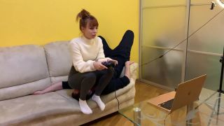 online adult clip 26 Petite Princess FemDom - Gamer Kira In Leggings Uses Her Chair Slave While Playing on femdom porn slave fetish-5