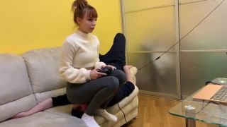 online adult clip 26 Petite Princess FemDom - Gamer Kira In Leggings Uses Her Chair Slave While Playing on femdom porn slave fetish-6