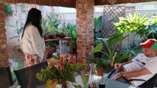 Amateur Home Masturbating with My Neighbours Wife Outdoor on the Patio-2