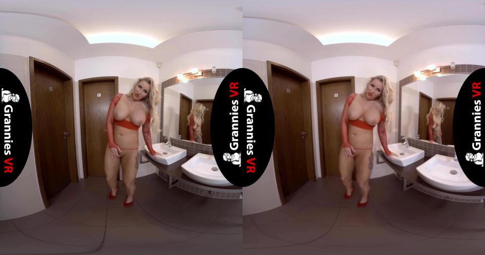 GranniesVR presents Alone in the Restroom - Jarushka Ross 4K,  on 3d porn 