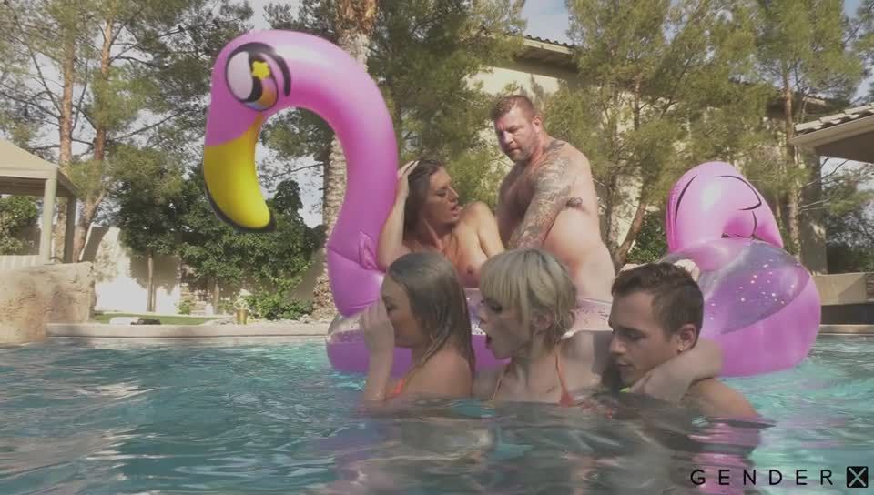 Adira Allure, Ivory Mayhem, Jade Venus, Kate Zoha, Nadia Love, Colby Jansen, Dillon Diaz, Jayden Marcos, Johnny Hill - Trans Pool Party 3 - Jim Powers, Gender X (SD 2021)