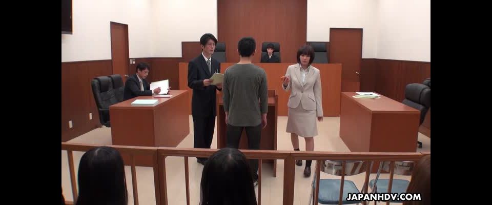 Shiori Uehara and Nonoka Kaede are fucked in the courtroom!!!