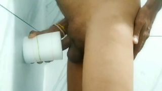Nude fucked my whole cock with a toy pussy in the bathroom-2
