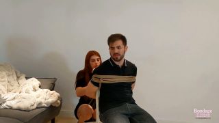 Bondage Kitties Girlfriend and mistress take revenge on boy on Valentines Day (Fetish porn)-2