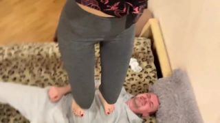 LifeStyle femdom - Amateur home female domination (facesitting in leggings, trampling, spitting) with mistress Kira Facesitting!-7