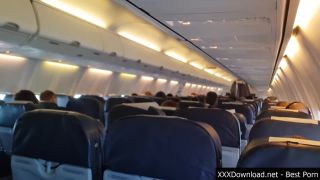 Bella Mur - Amateur Public Airplane Handjob and Blowjob (Amateur porn)-0