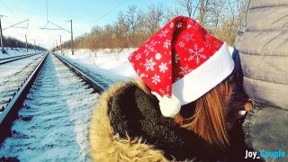 Nice Jane Brown Winter Outdoor Amateur Blowjob On The Railway Jane Bro ...-0