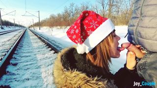 Nice Jane Brown Winter Outdoor Amateur Blowjob On The Railway Jane Bro ...-1