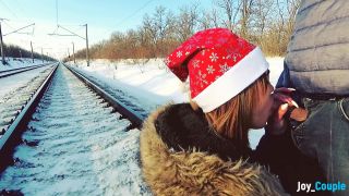 Nice Jane Brown Winter Outdoor Amateur Blowjob On The Railway Jane Bro ...-7