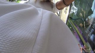 UP – Blonde PAWG Badness in White Dress1, amateur sucking dick on public -1