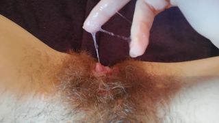 cuteblonde666 Big clit hairy pussy grool play - Wet & Messy-4