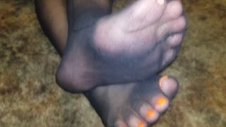 Dirty nylon foot pov-8