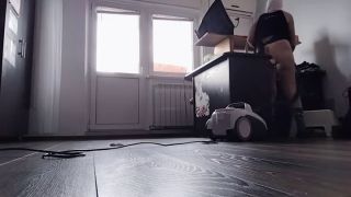 PinkyMadame - Amateur mom vacuums naked, hairy pussy, big tits.-0