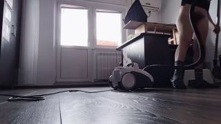 PinkyMadame - Amateur mom vacuums naked, hairy pussy, big tits.-3