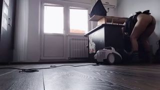 PinkyMadame - Amateur mom vacuums naked, hairy pussy, big tits.-5
