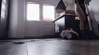 PinkyMadame - Amateur mom vacuums naked, hairy pussy, big tits.-6