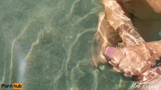 Mrs RobinsonStepmom giving handjob in the water and feeding Cum to the Fish-1