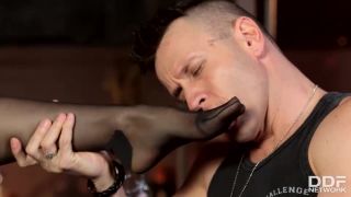 Basement of Porn - A Mouthful of Sperm and Nylon Covered in Cum Pantyhose!-1
